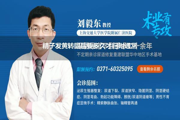 精子发黄转圜后要多久才归附通常